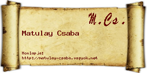 Matulay Csaba névjegykártya
